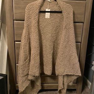 Fuzzy Open Knit Popcorn Cardigan